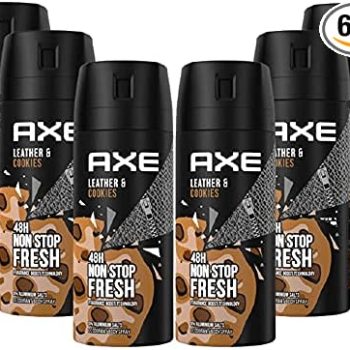 AXE Deo Collision Leather & Cookies Deodorant Body Spray for Men in Pack of 6